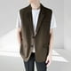 thumbnail image 1 of pstuiky Camisetas sin mangas para hombre, Traje de bolsillo de color liso con solapa y sin mangas para hombre Chaleco para hombre m, 1 of 8