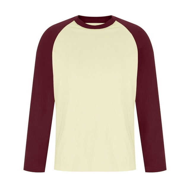 SHTXOZHI T-Shirts à Manches Longues pour Hommes Col Rond Décontracté Athlétique Tops de Pyjama