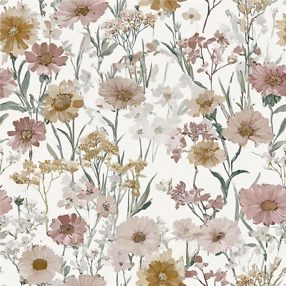 Peel and Stick Wallpaper Soft Floral Pink Yellow Self Adhesive Removable Renter Friendly Contact Paper for Bedroom 24in x 118in