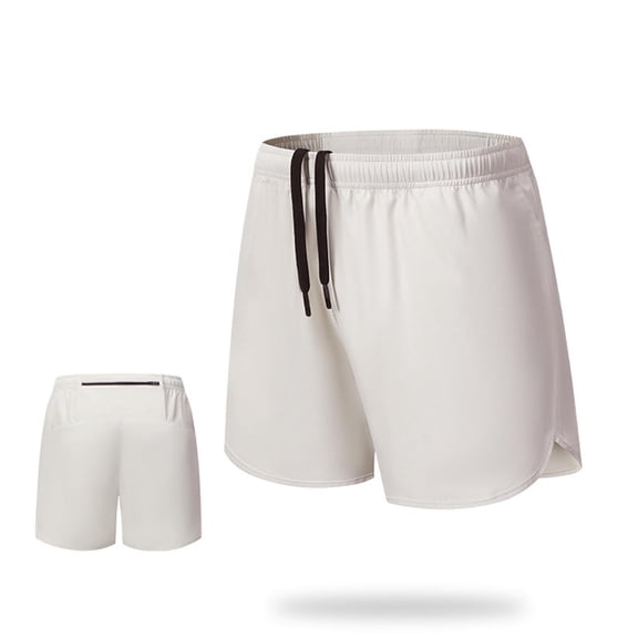 Stamzod Mens Running Shorts Quick Dry Workout Gym Shorts with Waist Pockets Outdoor Casual Activewear Beige S