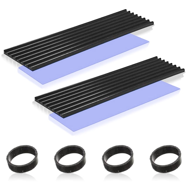 Paquete de 2 disipadores de calor, disipador de calor de aluminio M.2, juego de disipadores de calor con 70 mm x 22 mm x 3 mm, enfriador de dispositivo semiconductor, enfriamiento de CPU