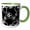 Green/White, variant on 3drose, Black and White Hawaiian Floral Pattern of Hibiscus Flowers., 11oz Mug