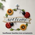 thumbnail image 3 of Inteprter Cartel de de bienvenida, adorno de hierro de girasol, colgante de pared, decoración de flores de Metal, cartel de bienvenida de girasol, Jardín y Patio escarabajo Inteprter HA025353-02, 3 of 6