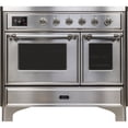 thumbnail image 2 of ILVE Majestic II 40" Electric Glass Door Stainless Steel Metal Range in Chrome, 2 of 3