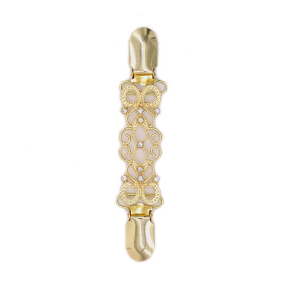Cardigan Broches Dorées Chandail Châle Clips Cristal Charme Broche Clip Collier Bijoux Broches Joyas