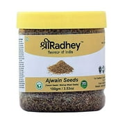 Shree Radhey Ajwain Seeds (Carom Bishops ) Spice Whole 3.53 Oz (100 Gm) Natural | Vegan | Indian Origin | Used To Season Food, Pickles | Pet Jar