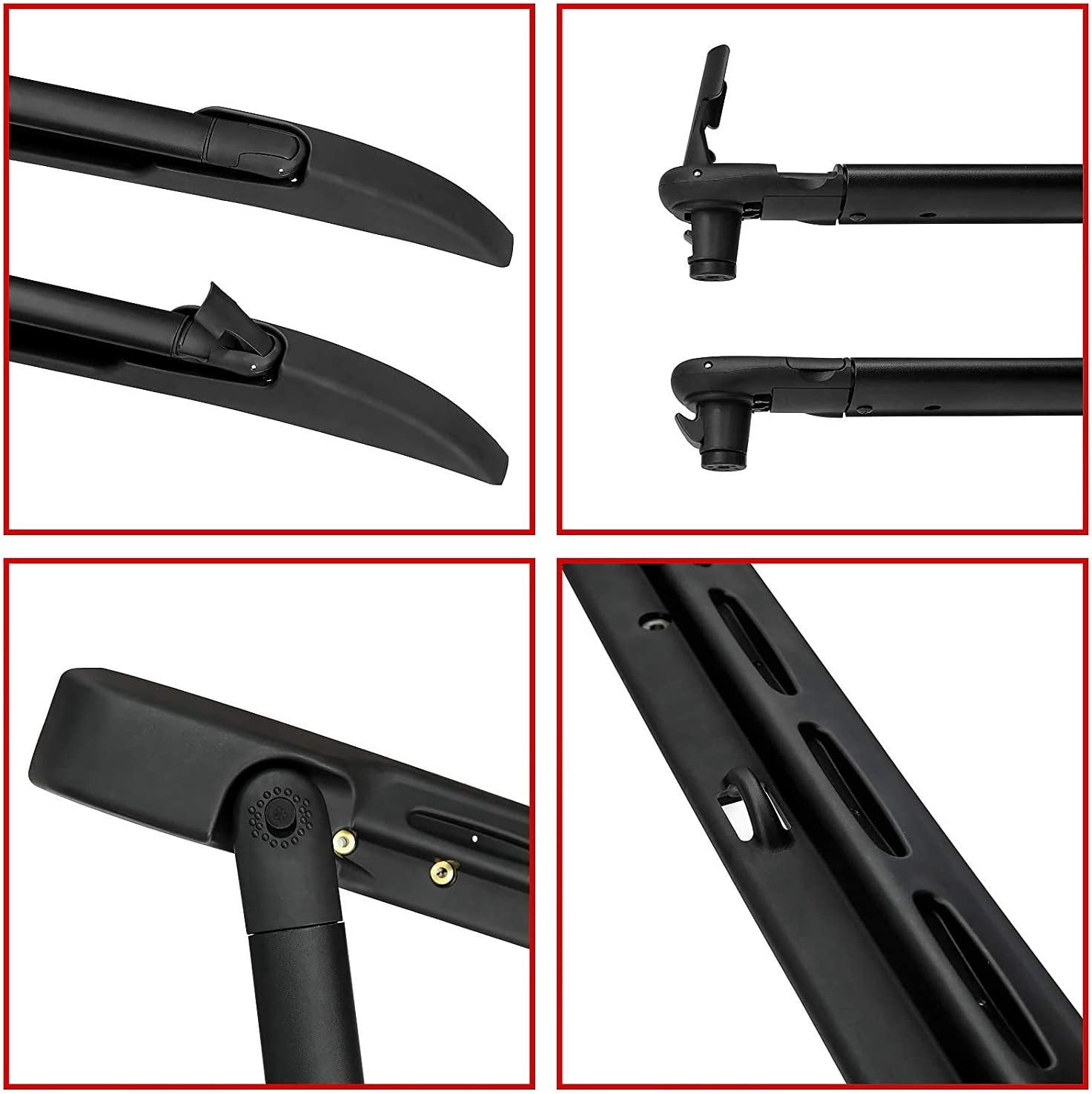 ROSY PIXEL Roof Rack Set for Toyota Tacoma Double Cab 2005-2023 Black (2Pcs Cross Bars& 2Pcs Side Rails)