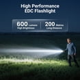 thumbnail image 4 of DAYBETTER Rechargeable EDC Flashlight with UV, High Lumens Super Bright Mini Flashlight, Pocket Flashlights with Magnetic Base, Metal Clip, for Emergency, Hiking, Camping, 4 of 9
