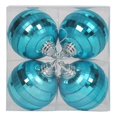 thumbnail image 1 of Vickerman M151412 4 in. Turquoise Shiny & Matte Mirror Ball Christmas Ornament 4 per Box, 1 of 1