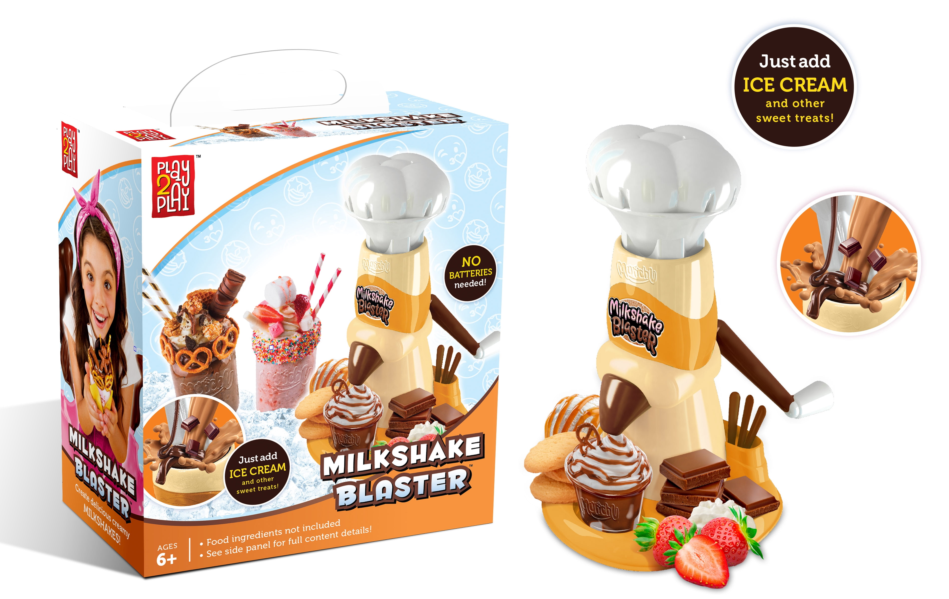 Play 2 Play Milkshake Blaster Set, 11 Piece Novelty Set, Children Ages 6+
