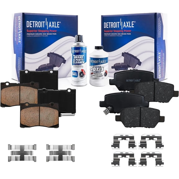 Detroit Axle - Brake Pads for Acura RL 2005-2012, Front and Rear Ceramic Brakes Pads with Hardware 2006 2007 2008 2009 2010 2011 Replacement