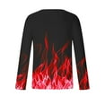 thumbnail image 3 of DDAPJ pyju 3D Graphic T-shirt for Men Flame Print Casual Long Sleeve Crewneck Pullover Tees Plus Size Lightweight Casual Workout Tee Tops Big and Tall Cool Streetwear Red 4XL, 3 of 5