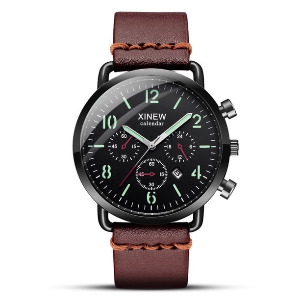 Reloj de cuarzo para hombre, relojes de moda para hombre, deportivo, con caja de aleación y cuero, reloj de pulsera analógico de cuarzo para hombre.