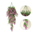thumbnail image 3 of 1Pc Artificial Lavender Fake Flower Wall Hanging Vine Rattan Wedding Party Decor, 3 of 8