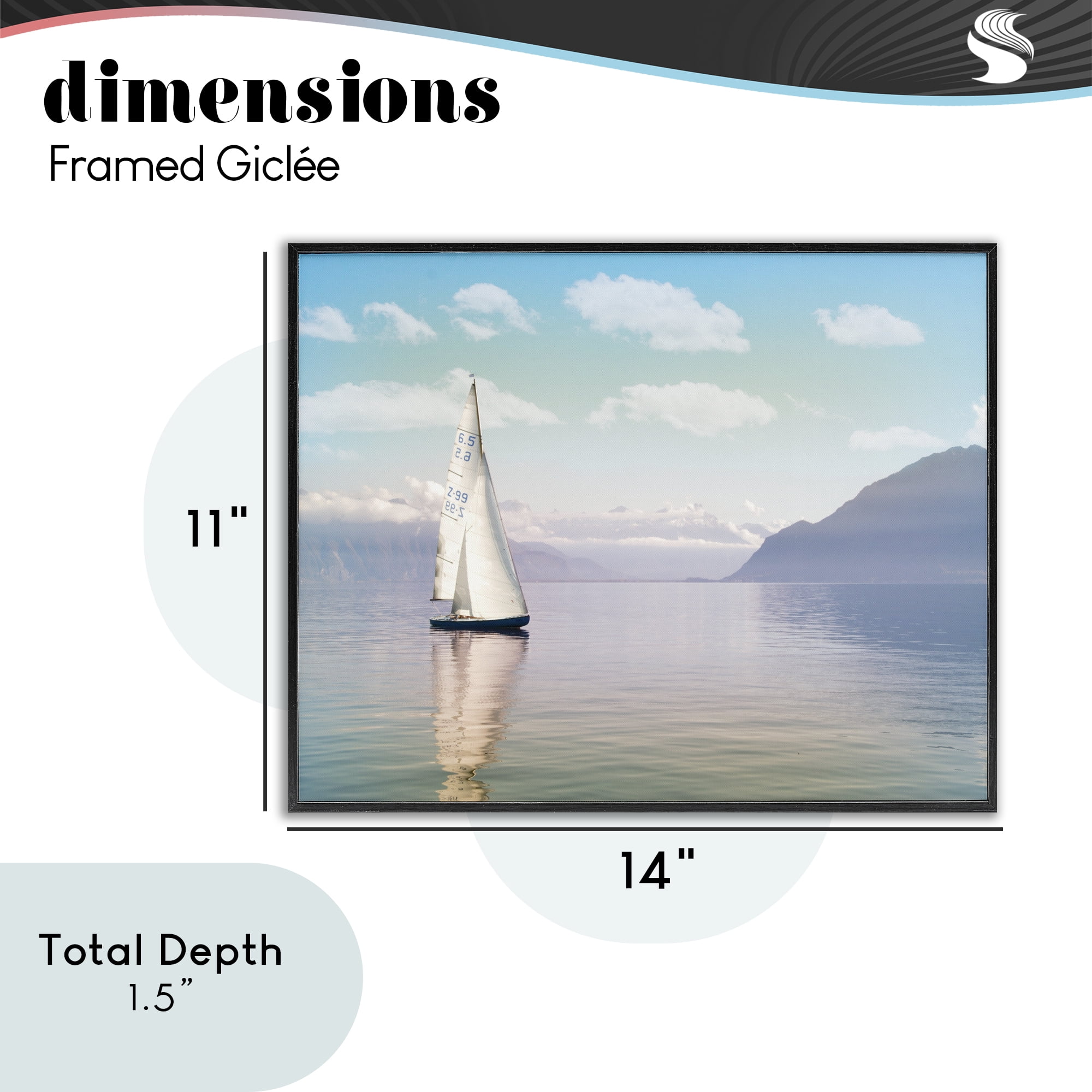 Stupell Industries Ocean Sails Lounging Black Framed Giclee Art, design by Marcus Prime
