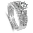 thumbnail image 4 of Elegant Vintage Style Bridal Set Ring .925 Sterling Silver Band White CZ Jewelry Female Size 9, 4 of 4