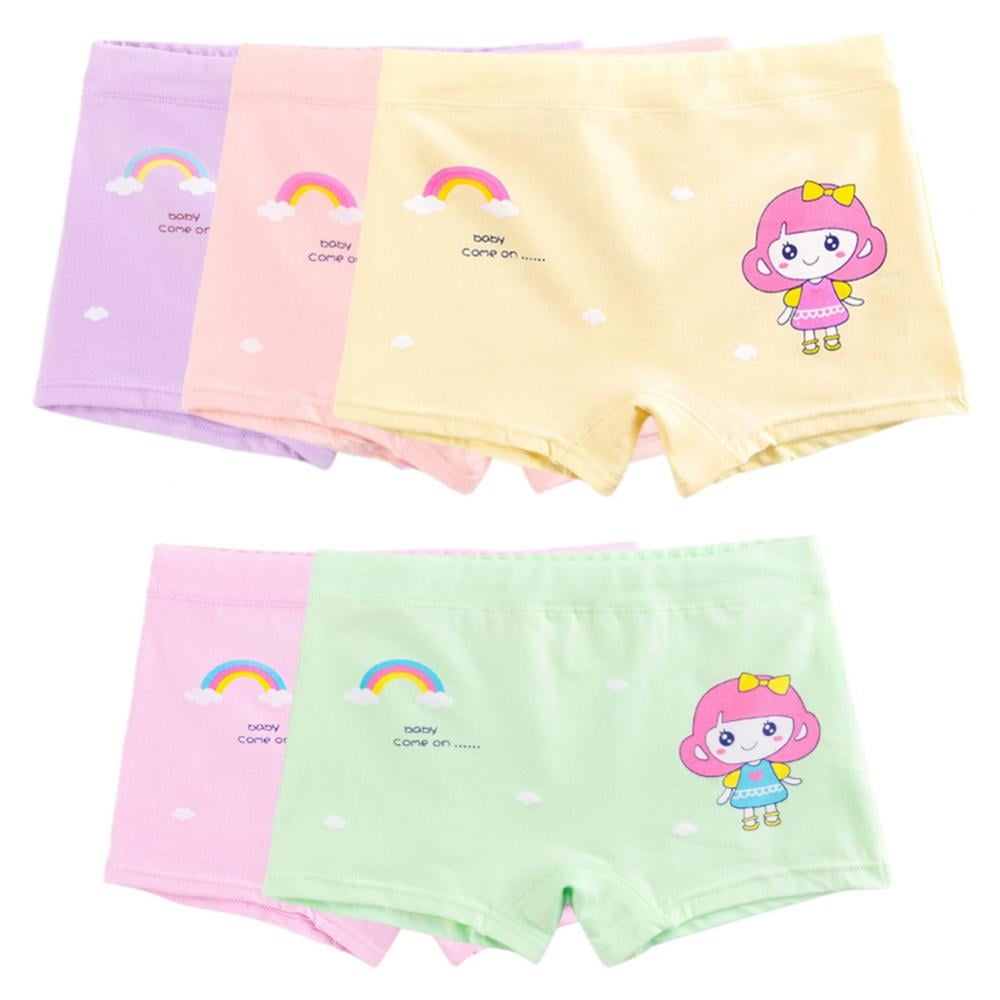 Little Girls'Shorts Panties Boyshort Briefs 4 PCS Soft Cotton Underwear