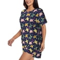thumbnail image 2 of "Wukai Turtle Women's Pajama Set - Short-Sleeve Top and Shorts with Elastic Waistband and Pockets for Loungewear, Yoga, and Casual Wear-, 2 of 8