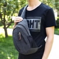 thumbnail image 3 of Men Sling Bag Canvas Casual Multipurpose Chest Bag Sling Backpack for Cycling, 3 of 6