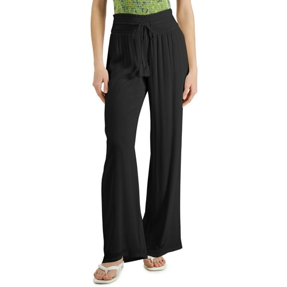 INC International Concepts Womens Drawstring Waist Pants Deep Black S