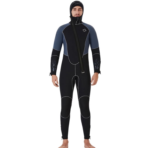 Sudadera con capucha Manga larga Transpirable cómodo Traje de baño Elástico Snorkel Juego Jumpsuit para bucear surf natación gris l 5mm Yuarrent OD019366-02