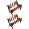 thumbnail image 1 of 2pcs Mini House Bench Miniature Fairy Garden Bench Doll House Bench Decor, 1 of 5