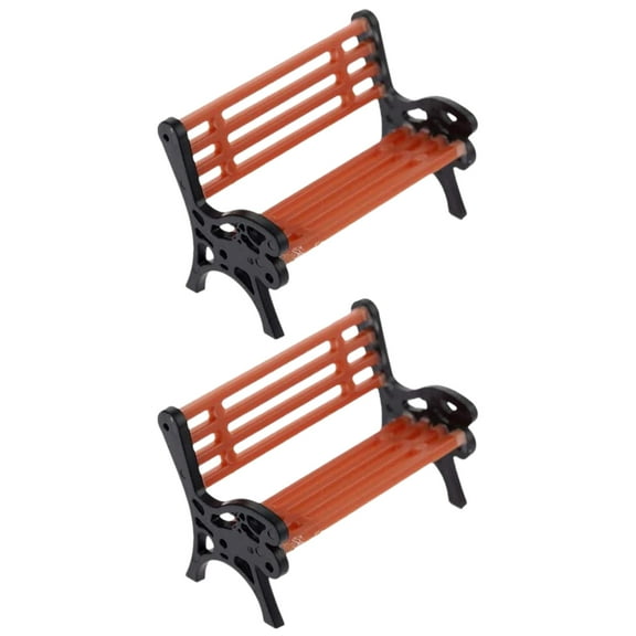 Monyance Fairy Garden Bench Mini Resin Chair Bench Ornaments for DIY Landscape Bonsai (2pcs)(1.1X0.75X0.65Inches)
