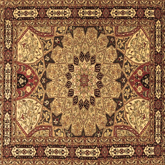 Ahgly Company Indoor Square Persian Brown Traditional Area Rugs, 4' Square