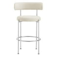 thumbnail image 6 of Modway Albie 28.5" Fabric Bar Stool in Beige and Silver (Set of 2), 6 of 11