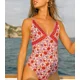 thumbnail image 3 of Traje de baño de playa monokini con estampado floral rojo rosa de TEELYNN 2020, traje de baño sexy bohemio de verano, traje de baño de una pieza, bikinis para mujer, 3 of 4