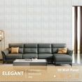 thumbnail image 6 of 20 Pack 3D Wall Panels for Interior Wall Decor, 11.8''x11.8'' White Accent Textured Wall Panels, Wall Covering Panles for Living Room, Gaming Room, TV Background, Cover 19.4 Sq.Ft, 6 of 7