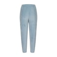 thumbnail image 6 of Feancey Jogger Pajama Bottoms Women Fuzzy Fleece Warm Sleep Pants Winter Plush Cozy Pj Pants Solid Color Casual Low Rise Trousers Blue Free Size, 6 of 6
