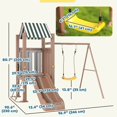 thumbnail image 2 of Qaba 4-in-1 Backyard Swing Set with Slide & Fort - Brown Steel Playset for Outdoor Fun, Ages 3-8 - Durable & Stable Playground Structure, 2 of 7
