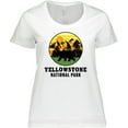 thumbnail image 3 of Inktastic Yellowstone National Park with Bear Mountains and Trees Cricle Women's Plus Size T-Shirt, 3 of 5