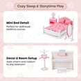 thumbnail image 5 of OLEOCA Family Deluxe Dollhouse Bedroom Set — Bed with Pillows & Bedspread, Piano & Bench, Vanity, Nightstand, Floor Mirror, Chair, Lamp & Coat Stand — Dollhouse Furniture & Accessories for Ages 3+, 5 of 7