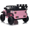 thumbnail image 6 of Funride 24 Volt Ride on Truck 2 Seater, 4WD Power Truck Wheels, Toy Gift with Remote, 800W Moter, Bluetooth Music, Spring Suspension, Pink, 6 of 9