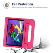 Dteck Handle Case For Lenovo Yoga Smart Tab YT-X705 Yoga Tab 5 YT-X705F 10.1 Inch Tablet 2019 , Heavy Duty EVA Foam Shockproof Rugged Kids Case Child Proof Cover With Stand, Hot Pink
