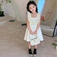 thumbnail image 6 of GYRATEDREAM Girl's Sleeveless Square Neck Tie Back Dress Ruffle Trim Dresses 1-7 Years, 6 of 10