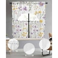 thumbnail image 3 of Purple Floral Blossom Kitchen Curtains Sets 24 Inch Length with Valance, Spring Rustic Botanical Swag Valances and Tiers Curtain Set Drapes Swag Curtains for Living Room, Bathroom, Bedroom, Cafe, 3 of 6