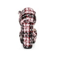 thumbnail image 2 of BLISSFUL STEP Women's Plaid Platform Ankle Strap Block Heel Mary Janes Pumps Red Black 9, 2 of 5