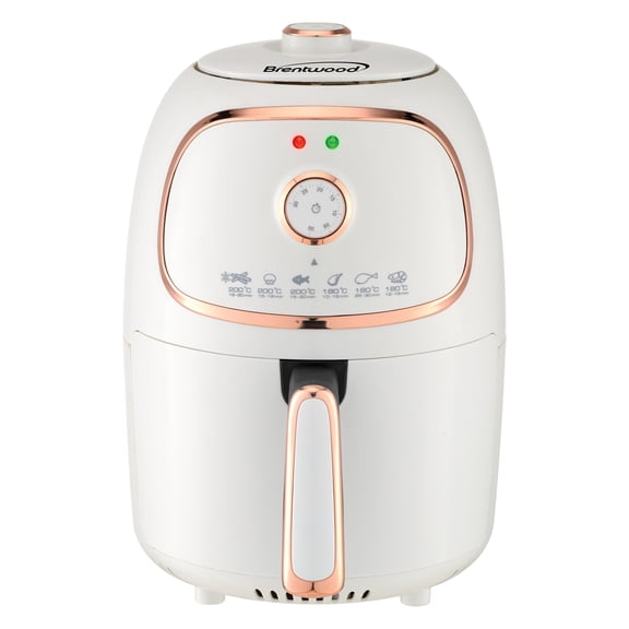 Brentwood 2-Qt. 1,200-Watt Electric Air Fryer with Timer and Temperature Control, White