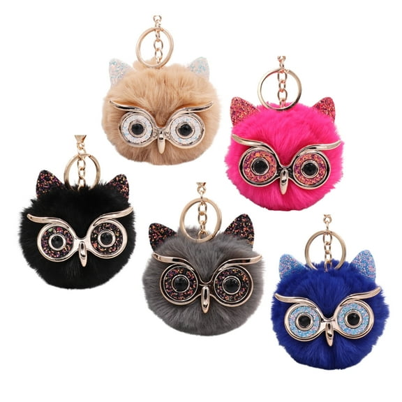 Plush Owl Keyring Keychain Car Key Holder Plush Bag Charm Pendant
