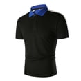 thumbnail image 1 of Mens Shirts Short-Sleeved Turn-Down Collar Patchwork Buttons Blouse Shirt Tops, 1 of 4