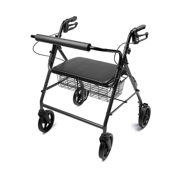 Lumex Walkabout 4 Wheel Imperial Bariatric Rollator with Backbar, Burgundy