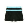 thumbnail image 3 of YiZYiF Kids Girls Low Waist Contrast Color Sports Shorts Stretchy Shorts for Dance Running Jogging Light Blue-A 6, 3 of 6
