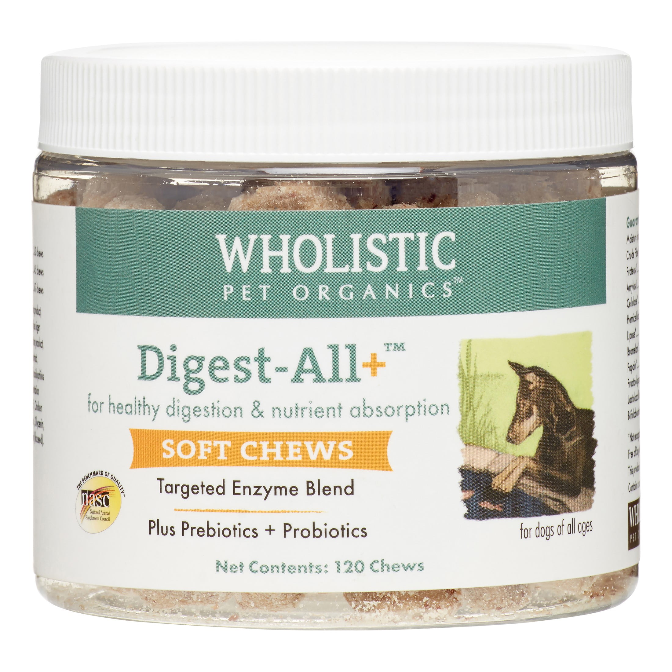 Wholistic Pet Organics Digest All Plus Chews Dog Supplement, 120 Ct
