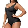 thumbnail image 3 of SWSMCLT Women's Full Body Shaper Shapewear Bodysuit Slim Thigh Slimmer Seamless Pad Padded Tummy Control Waist Trainer Tops Firm Compression Garment Black Medium, 3 of 5