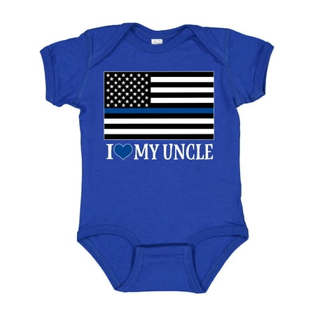 

Inktastic Police Uncle Law Enforcement Flag Gift Baby Boy or Baby Girl Bodysuit