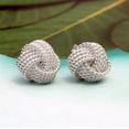 thumbnail image 6 of LeCalla 925 Sterling Silver Light-Weight Italian Design Love Knot Stud Earrings Jewelry for Women and Teen 10MM, 6 of 10