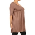 thumbnail image 2 of Women's Plus Size Scoop Neck 3/4 Sleeves  Babydoll Midi Mini Dress, 2 of 5